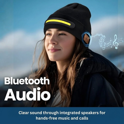 Gorro inalámbrico con linterna frontal y música Bluetooth