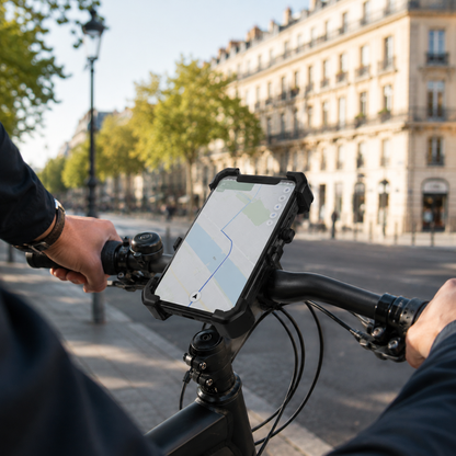 Soporte giratorio para manillar de bicicleta: soporte para smartphone ajustable en 360° para bicicletas, motocicletas y bicicletas eléctricas: ajuste universal para iPhone