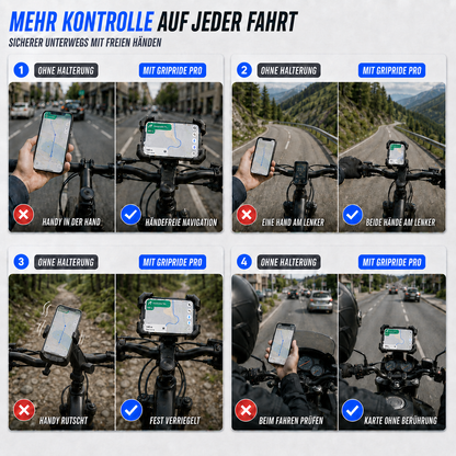 Soporte giratorio para manillar de bicicleta: soporte para smartphone ajustable en 360° para bicicletas, motocicletas y bicicletas eléctricas: ajuste universal para iPhone