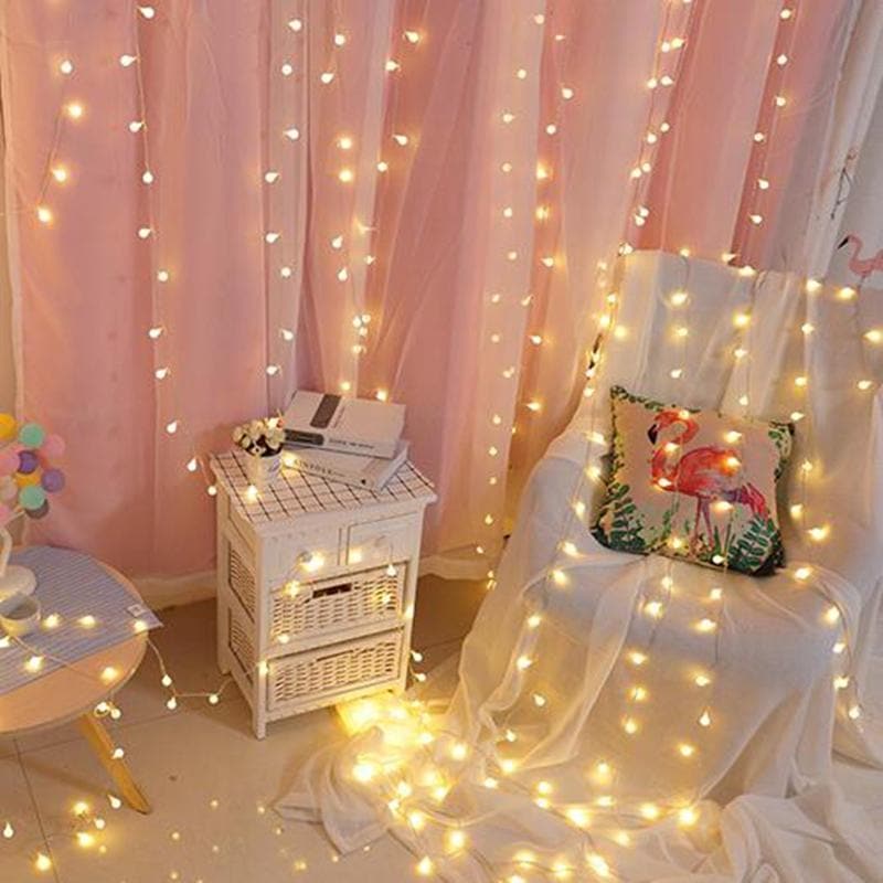 Decorative LED Garland with Warm Glow for Indoors & Outdoors – Battery or Plug Options, Multiple Shapes – 16 ft or 33 ft Lengths