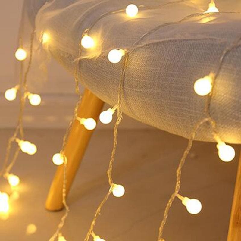 Decorative LED Garland with Warm Glow for Indoors & Outdoors – Battery or Plug Options, Multiple Shapes – 16 ft or 33 ft Lengths