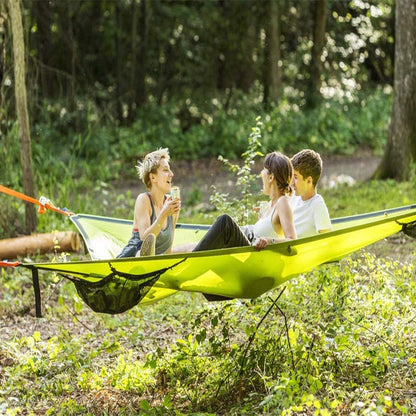 Triangle Hanging Tent for Groups – 3-Point Aerial Shelter with Elevated Suspension for Camping, Backyard & Outdoor Relaxation