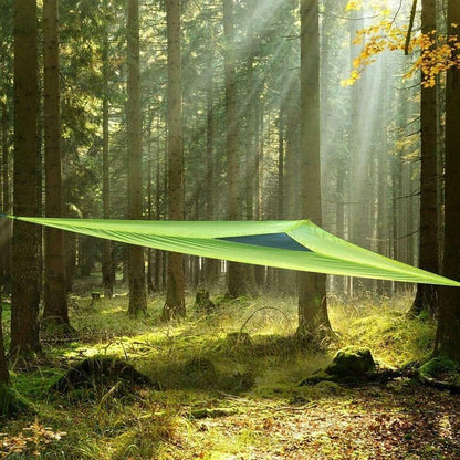 Triangle Hanging Tent for Groups – 3-Point Aerial Shelter with Elevated Suspension for Camping, Backyard & Outdoor Relaxation