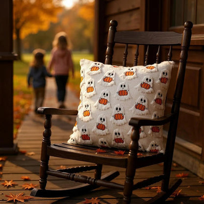 Funda de cojín de calabaza Fable: imitación de borreguillo, decoración festiva de Halloween