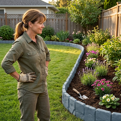 Ortekor Faux Stone Garden Edging Panels | Easy Installation & Flexible Design for Beautiful Borders