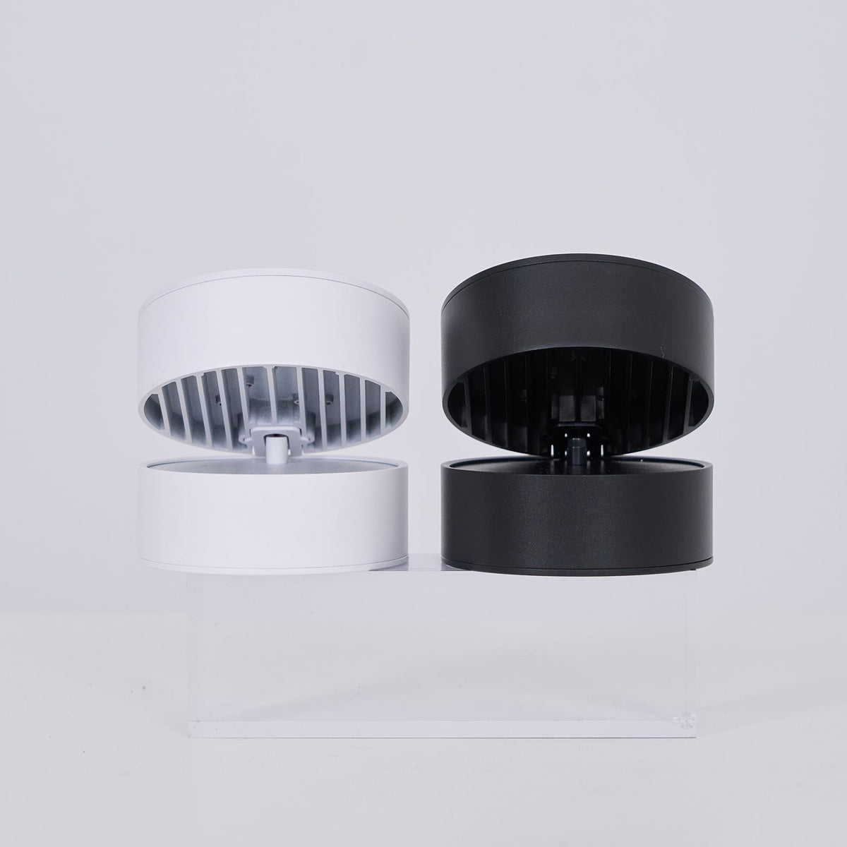 Adjustable Spotlight Ceiling Fixture 4 Inch Rotating LED Light for Artwork Living Room Gallery Black White Aluminum
