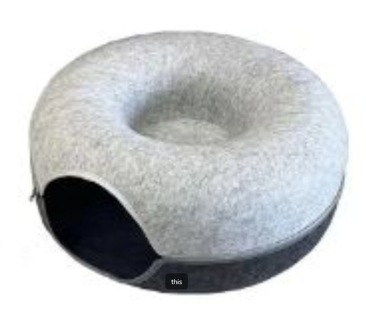 Feline Haven | Cat Bed Tunnel Nest with Removable Cover | Versatile Design for Play and Rest