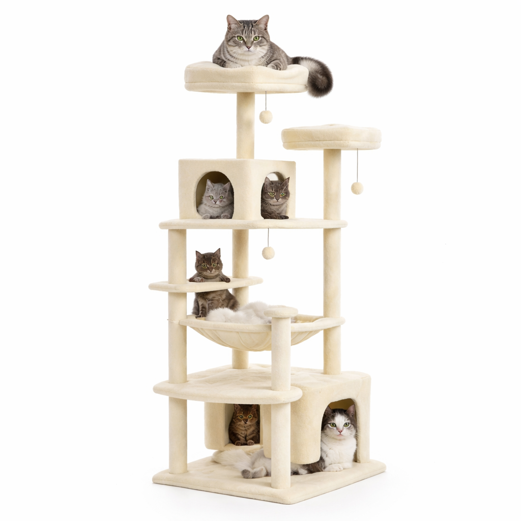 Feline Haven | Cat Tree for Large Cats with Spacious Condo & Sisal Scratching Posts | Ultimate Relaxation for Indoor Play
