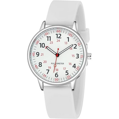 Femke | Waterproof Nurse Watch with Clear Second Hand | Durable Silicone Band for Comfort