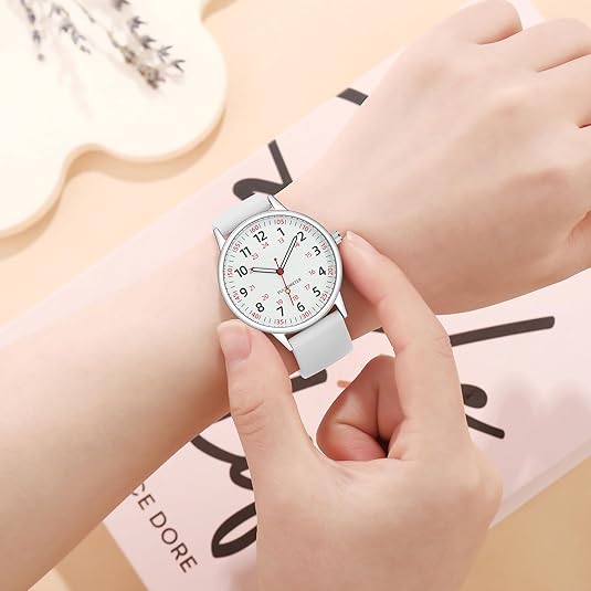 Femke | Waterproof Nurse Watch with Clear Second Hand | Durable Silicone Band for Comfort