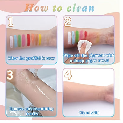 Festival Glow | Neon Face Paint Set with UV Reactive Colors | Easy Application for Vibrant Designs