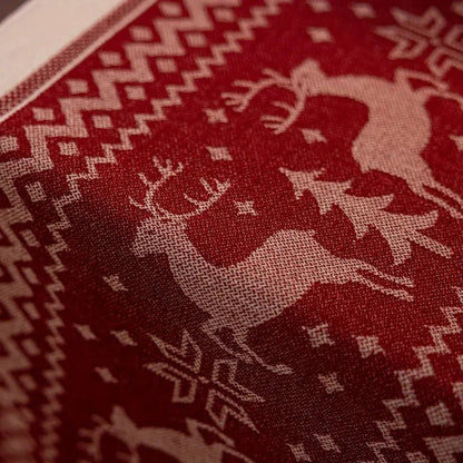 Felicity Elk Table Runner - Microfiber, Festive Design