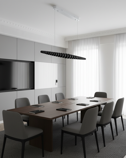 Hanging LED Fixture 46 in Metal Wood Acrylic Globe Pendant 3000K Contemporary Ceiling Light for Kitchen Island Dining Table