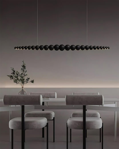 Hanging LED Fixture 46 in Metal Wood Acrylic Globe Pendant 3000K Contemporary Ceiling Light for Kitchen Island Dining Table