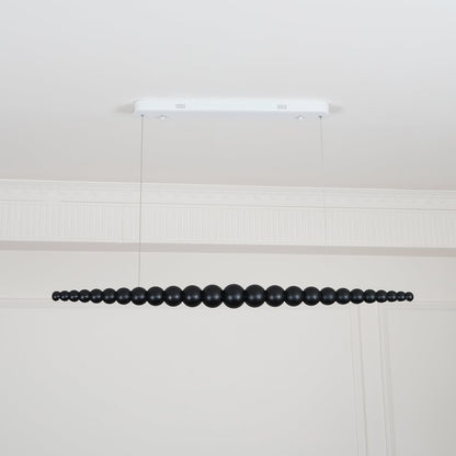 Linear LED Ceiling Fixture Wood & Metal 3000K Over Island Kitchen Dining Room Adjustable Height Suspended Bar Light Modern Minimalist Scandi