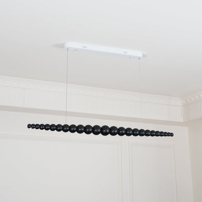Linear LED Ceiling Fixture Wood & Metal 3000K Over Island Kitchen Dining Room Adjustable Height Suspended Bar Light Modern Minimalist Scandi