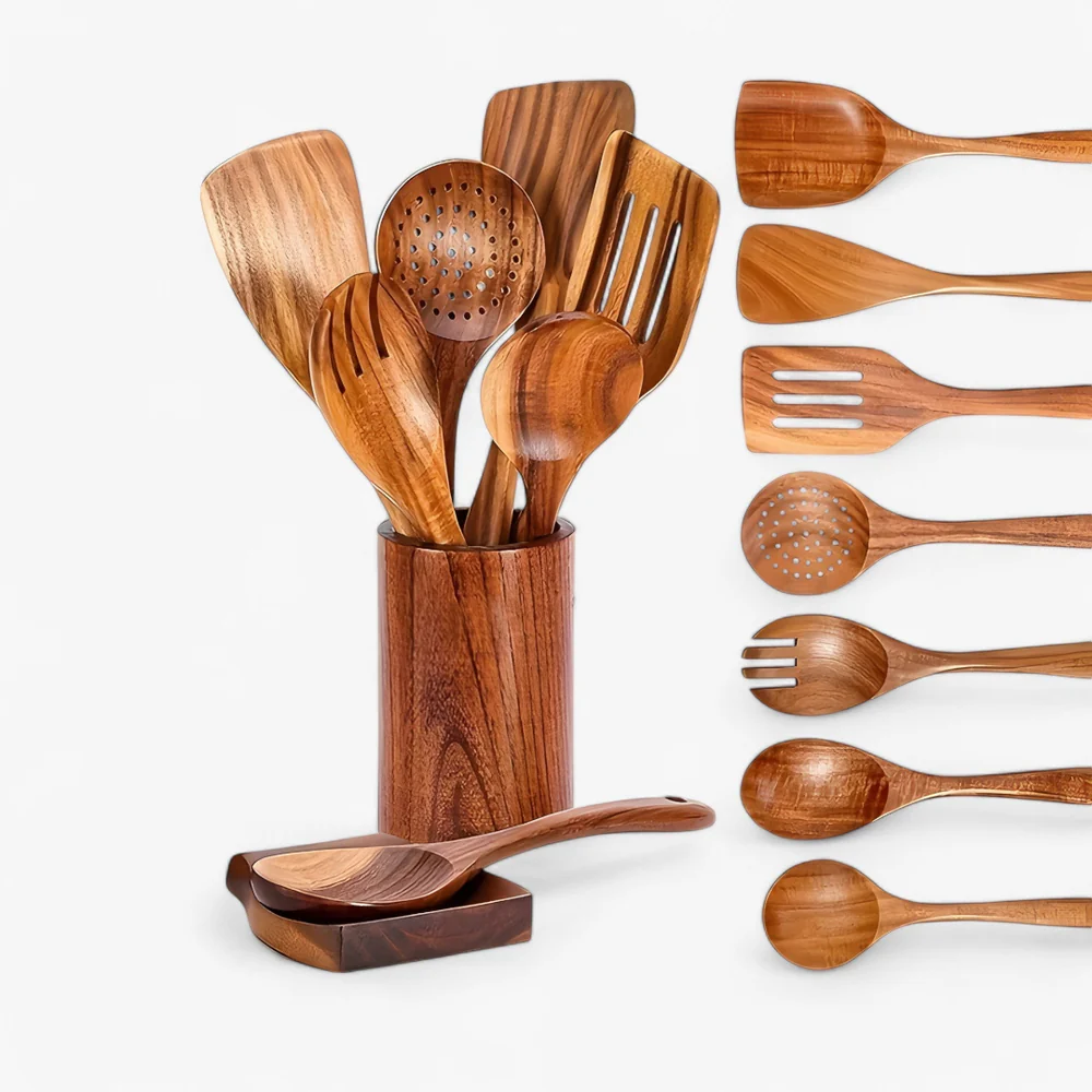 Natural Wood Cooking Utensil Set - Ortekor