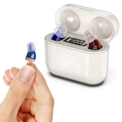 Audífono discreto recargable para pérdida auditiva leve