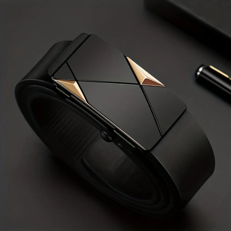 Cinturón clásico de cuero ajustable para hombre
