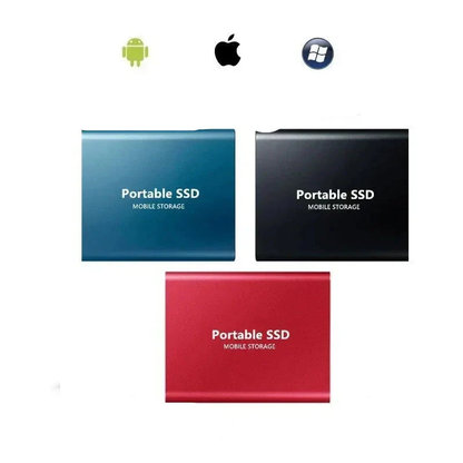 Unidad de estado sólido externa portátil rápida de 128 TB plateada