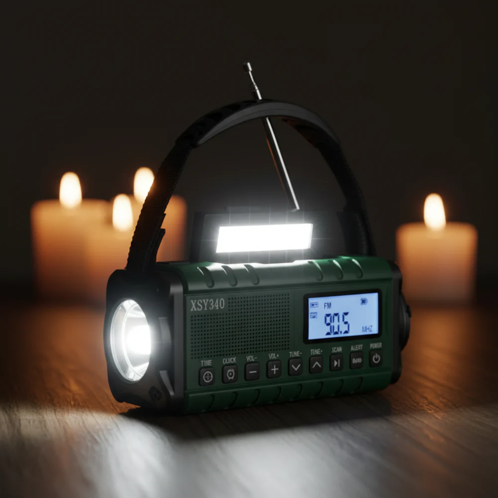 Radio de emergencia solar portátil