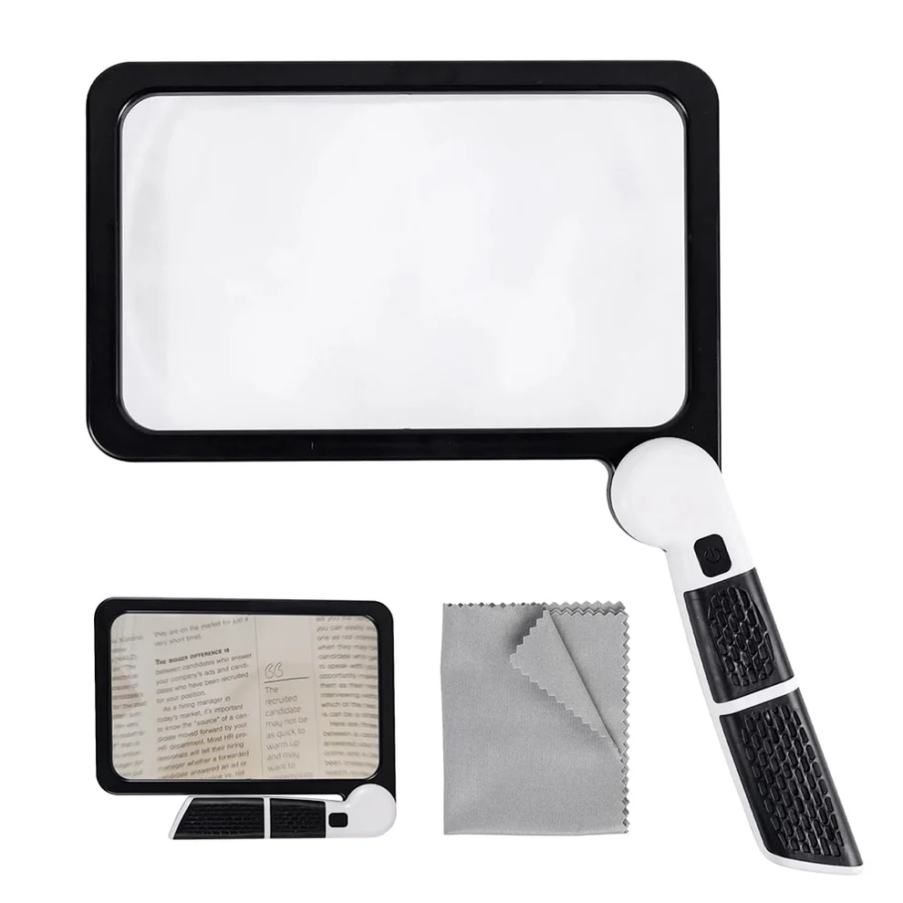 Lupa de mano LED brillante con zoom de 5X