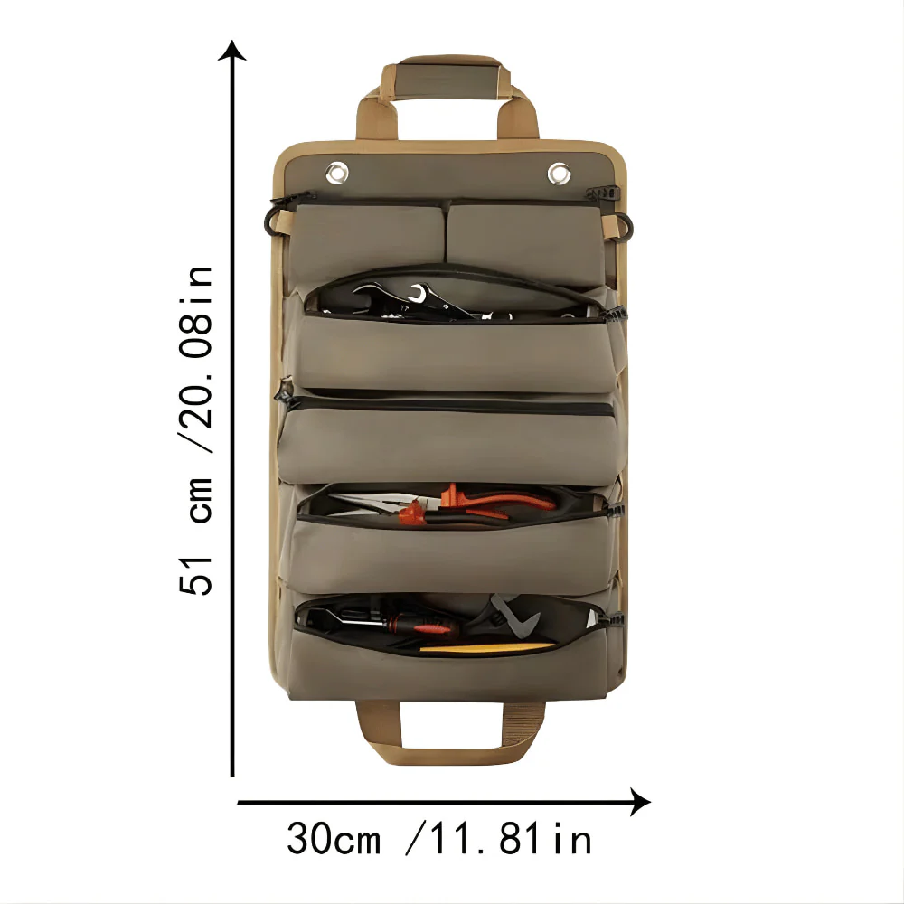 Bolsa organizadora de herramientas enrollable duradera Lona Oxford 900D