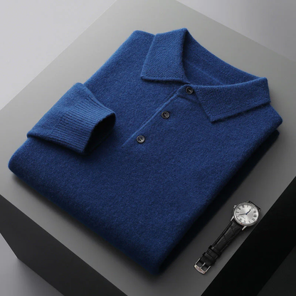 Polo de Cachemira de Manga Larga para Hombre Cómodo