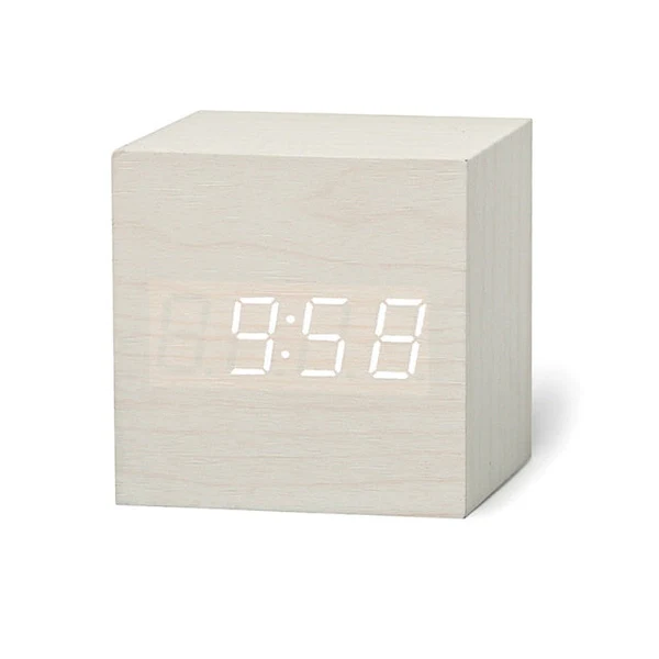Radio reloj digital LED cuadrado compacto