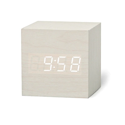 Radio reloj digital LED cuadrado compacto