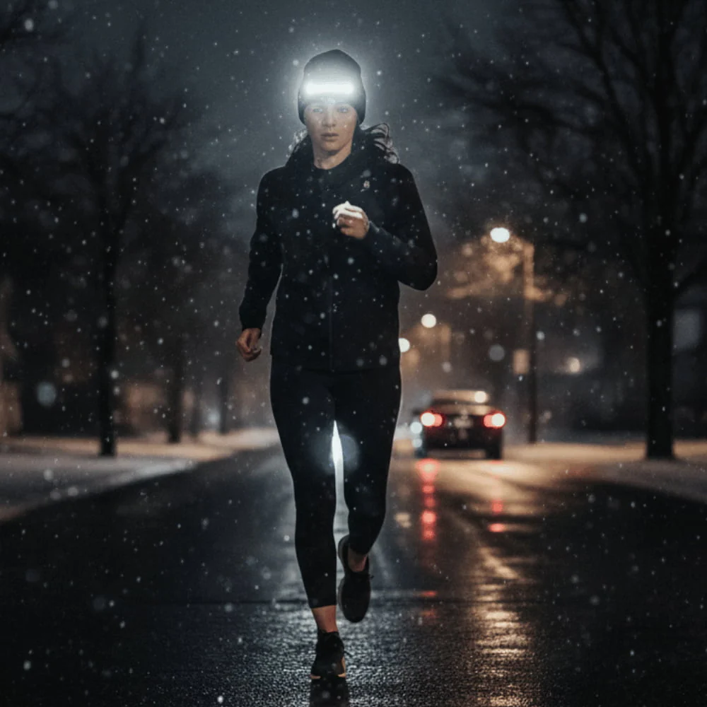 Gorro inalámbrico con linterna frontal y música Bluetooth