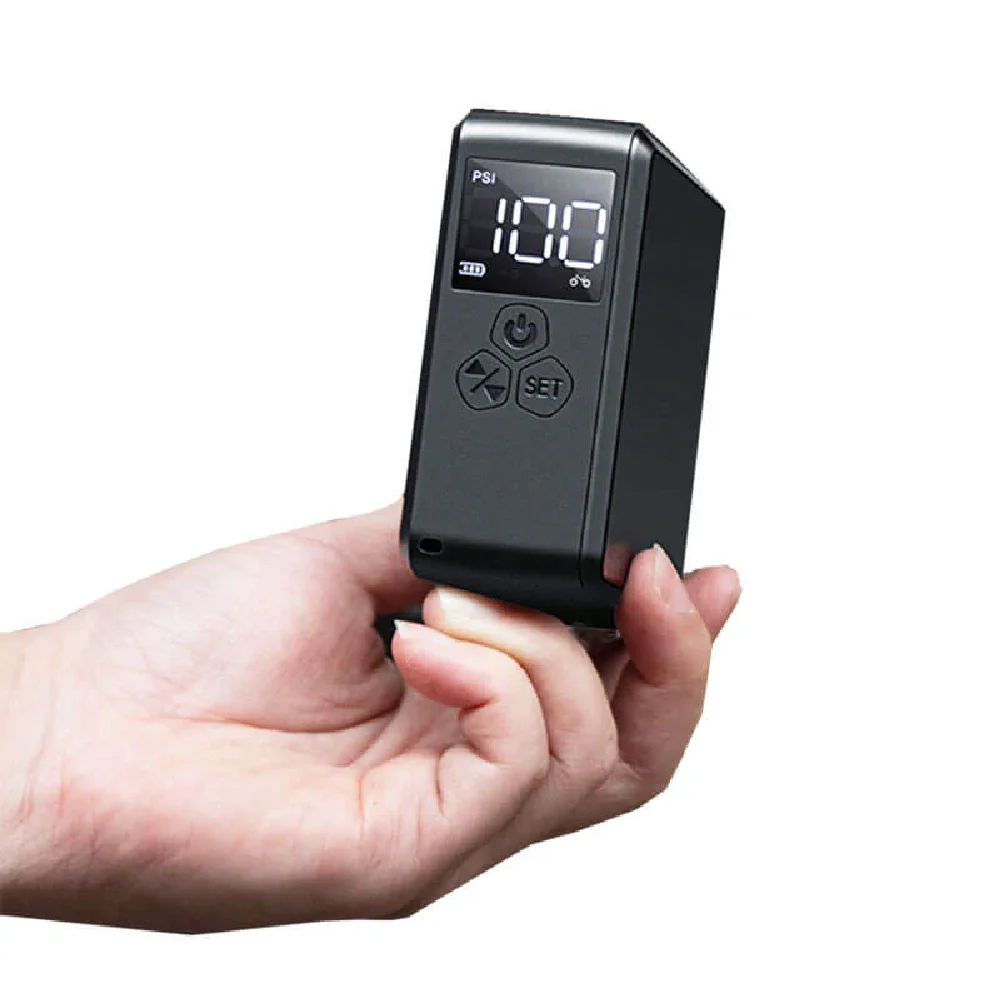 Compresor de aire portátil compacto con pantalla LCD y carga USB