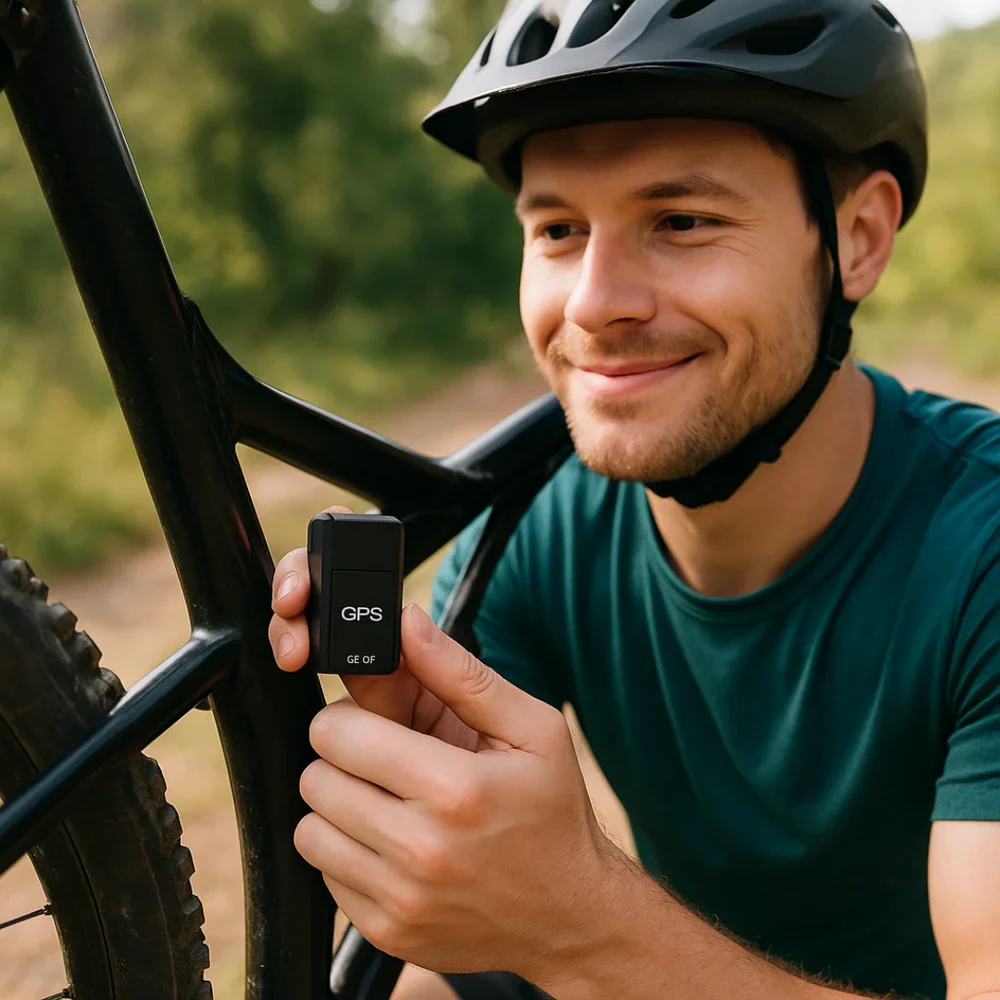 Dispositivo GPS compacto con audio y base magnética