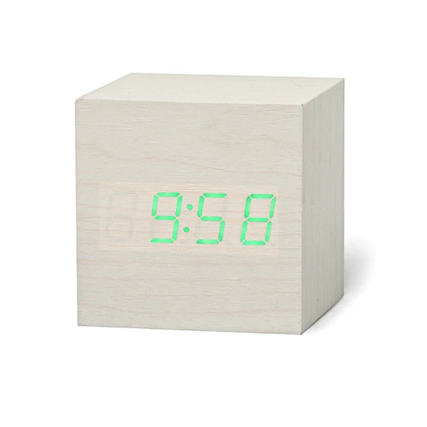Radio reloj digital LED cuadrado compacto
