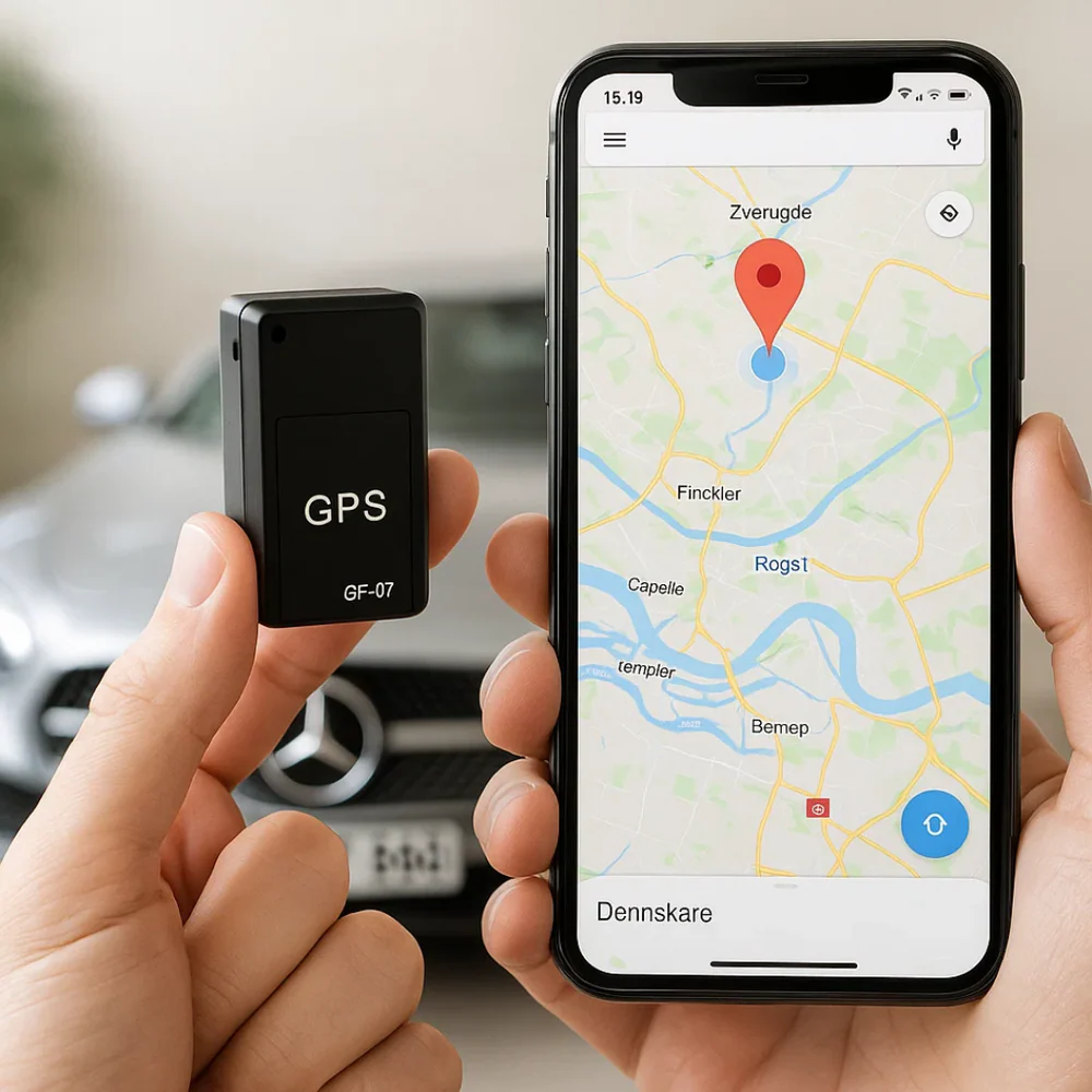 Dispositivo GPS compacto con audio y base magnética