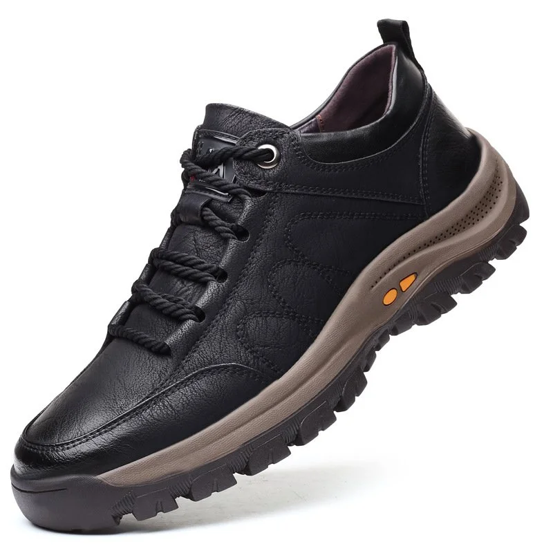 Zapatos cómodos de cuero sin cordones para hombre con soporte ortopédico