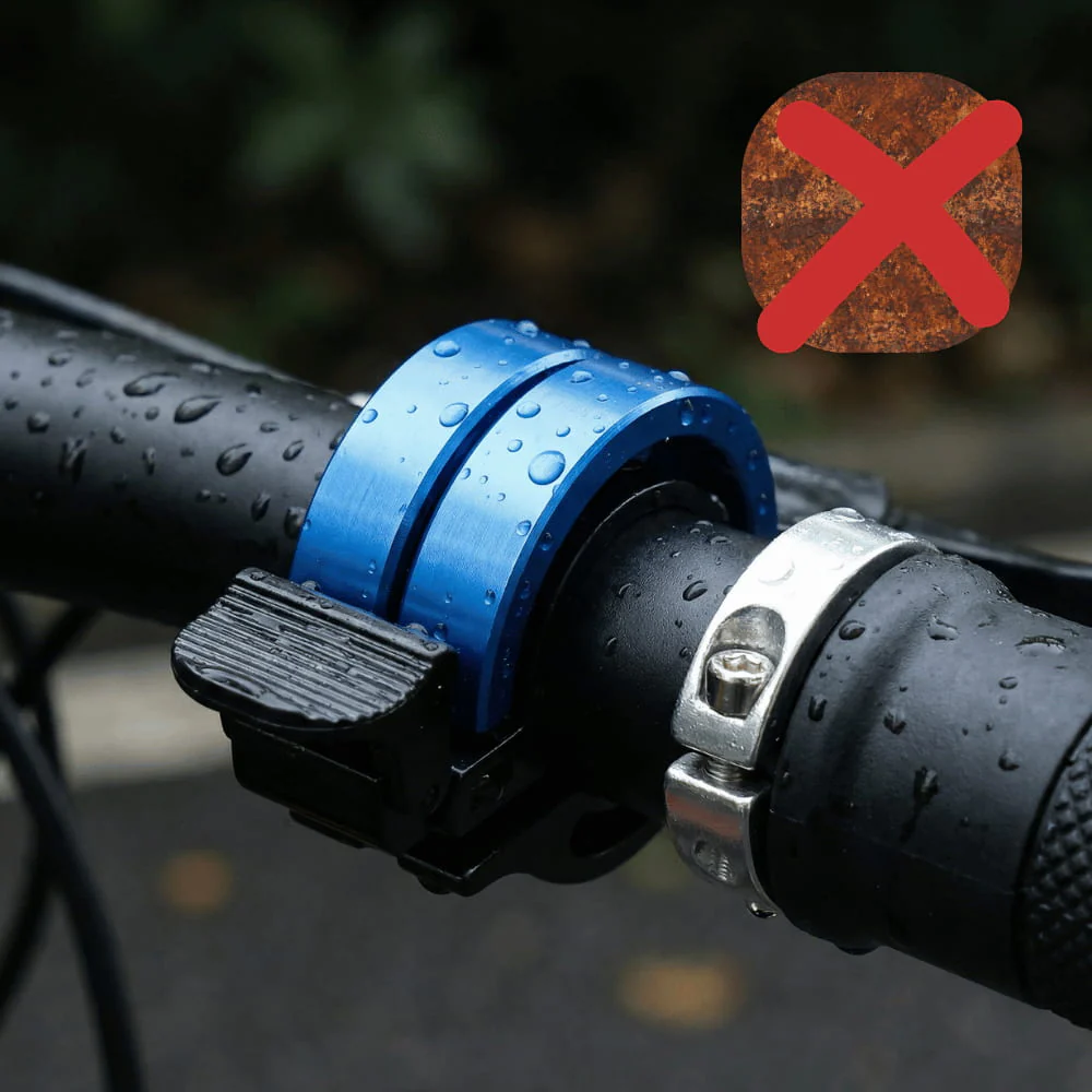 Timbre de ciclismo pequeño y delgado, elegante acabado de aluminio
