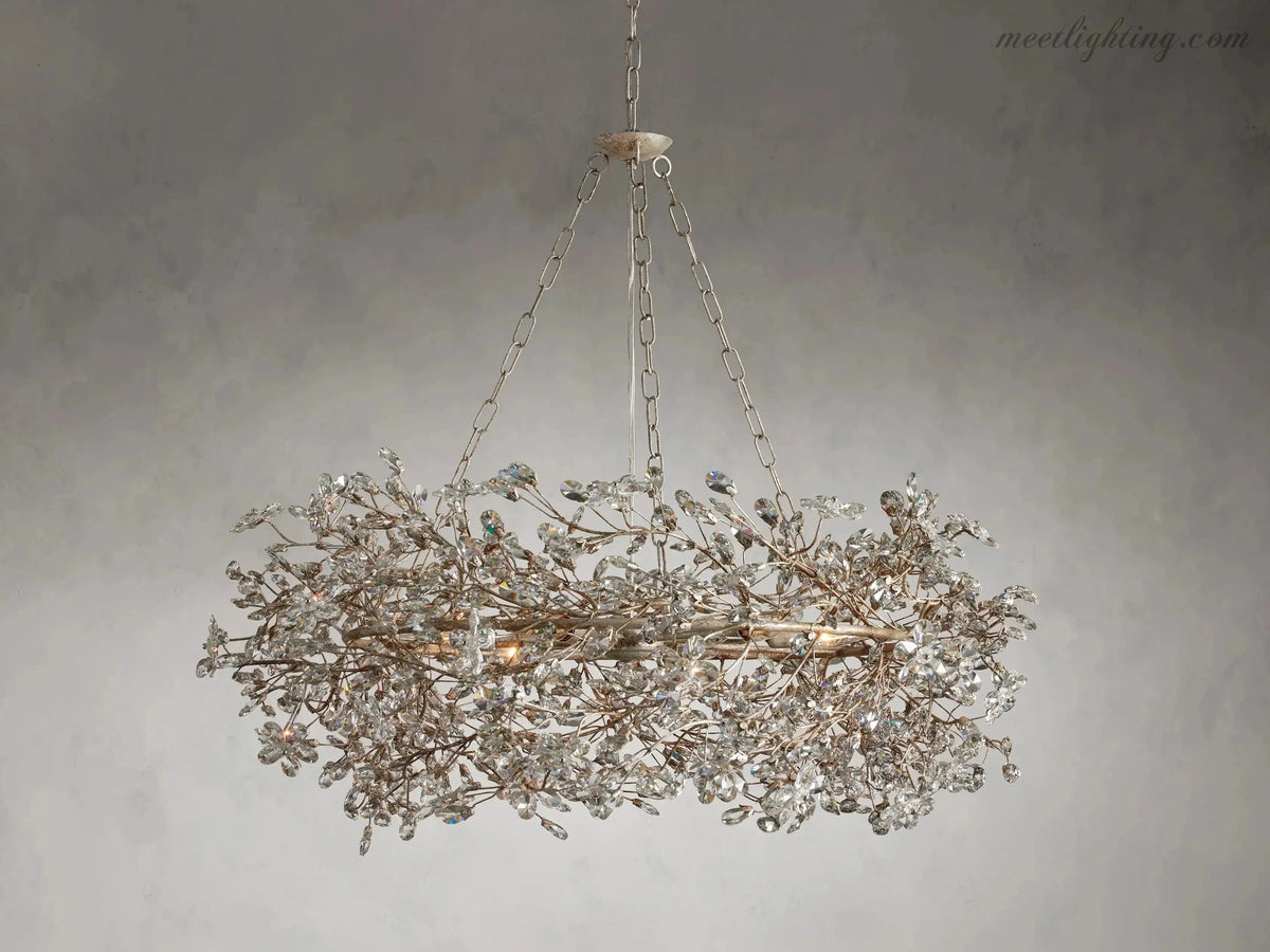 Round Multi-Light Statement Chandelier 39-60 in 6-12 Sockets Metal Crown for Dining Room Foyer Entryway Living Room