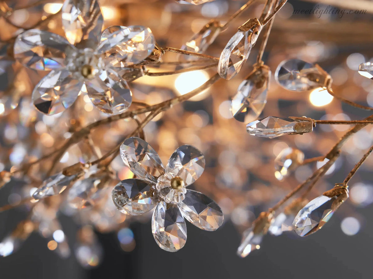 Round Multi-Light Statement Chandelier 39-60 in 6-12 Sockets Metal Crown for Dining Room Foyer Entryway Living Room