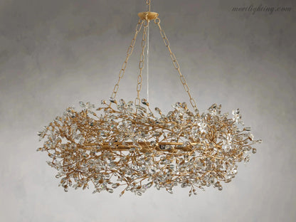 Round Multi-Light Statement Chandelier 39-60 in 6-12 Sockets Metal Crown for Dining Room Foyer Entryway Living Room