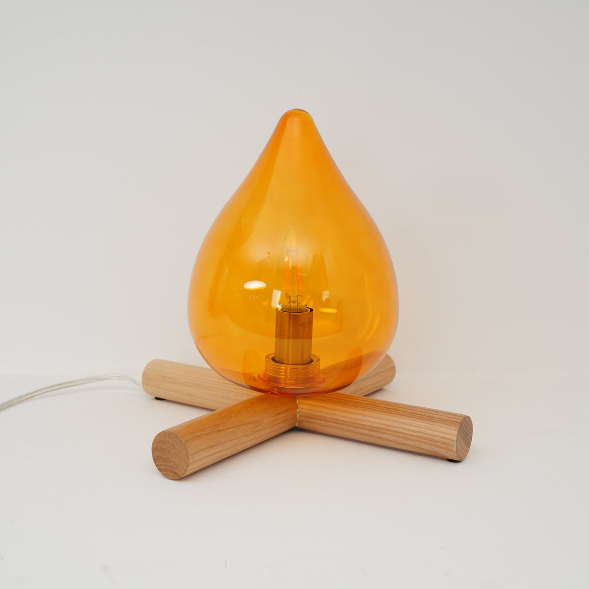 Handcrafted Orb Desk Lamp with Adjustable Color Settings – Wood & Glass Bedside Light for Cozy Home Office Reading Nook Nightstand – 12 Inch