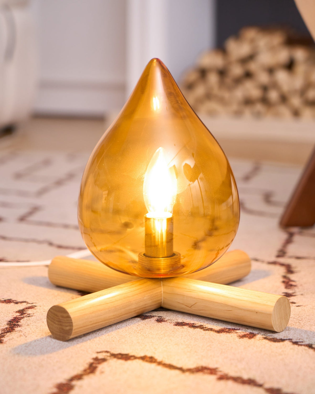 Handcrafted Orb Desk Lamp with Adjustable Color Settings – Wood & Glass Bedside Light for Cozy Home Office Reading Nook Nightstand – 12 Inch