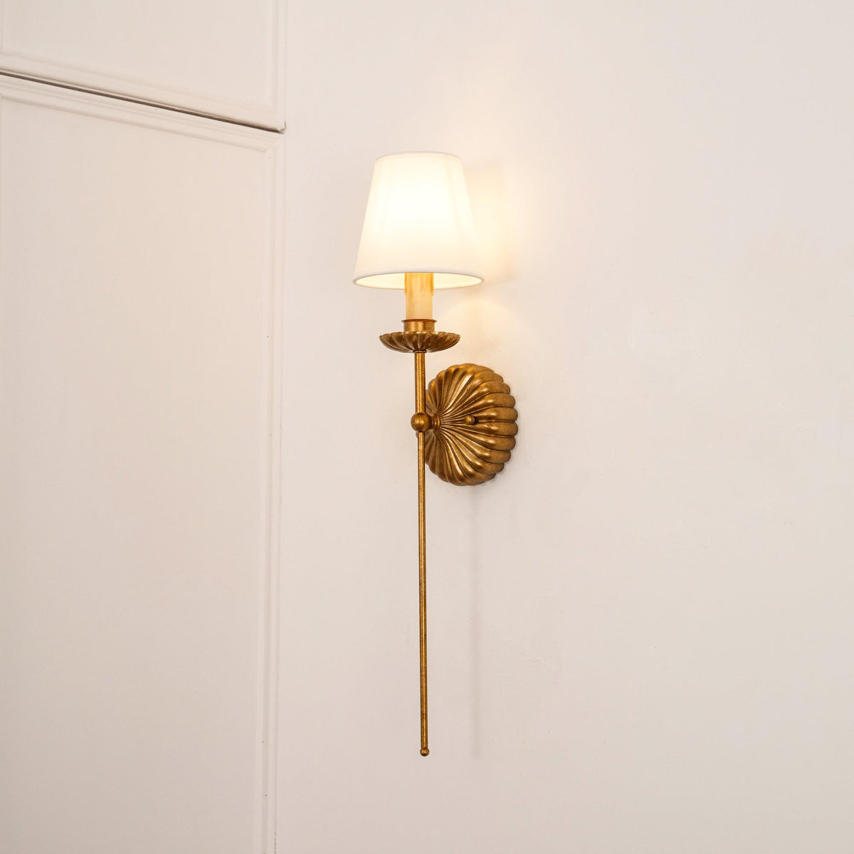 Indoor Sconce Antique Gold Metal with Cloth Shade 15W E12 E14 Base for Bedside Reading Nook Corridor Accent Hardwired 110-120V Residential F