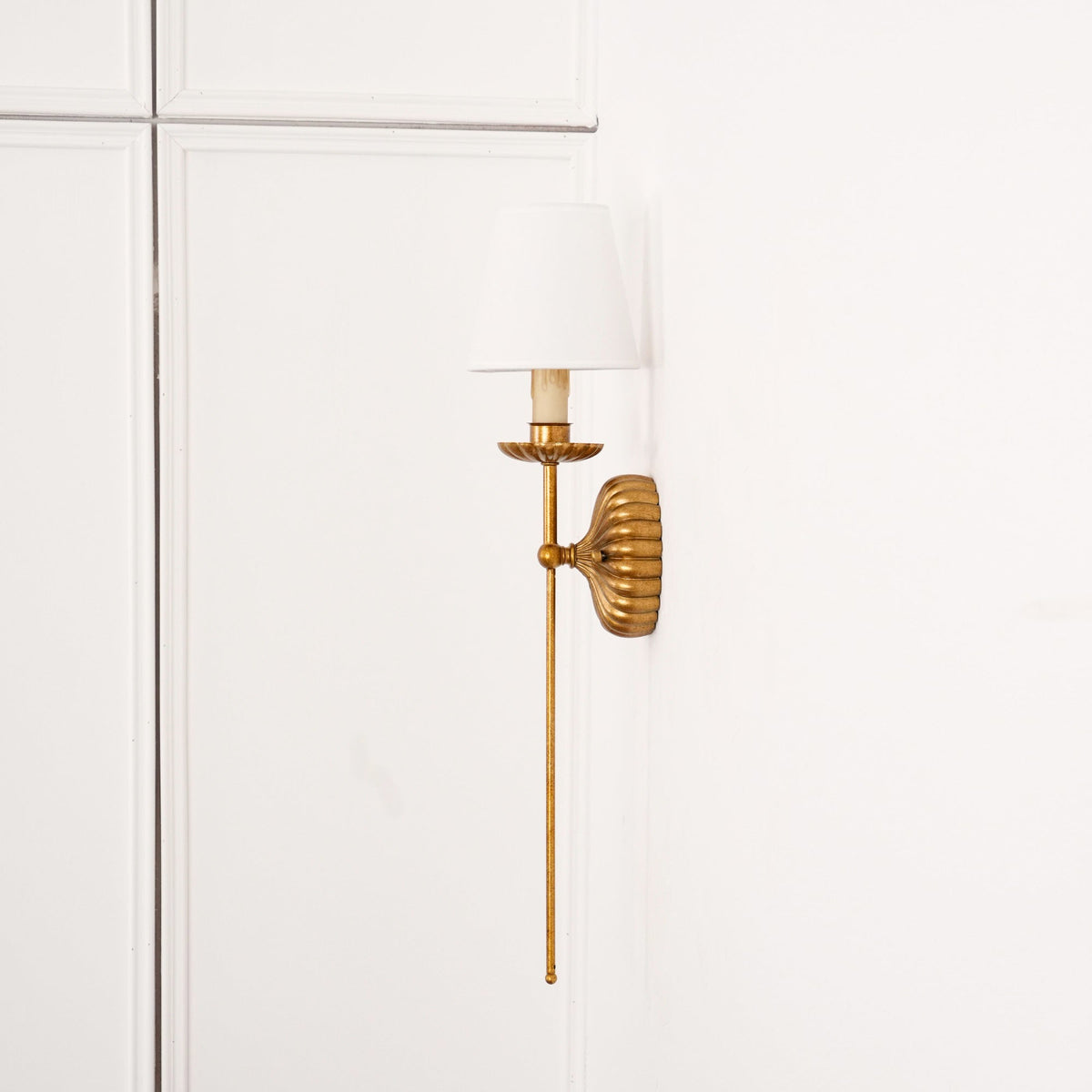 Indoor Sconce Antique Gold Metal with Cloth Shade 15W E12 E14 Base for Bedside Reading Nook Corridor Accent Hardwired 110-120V Residential F