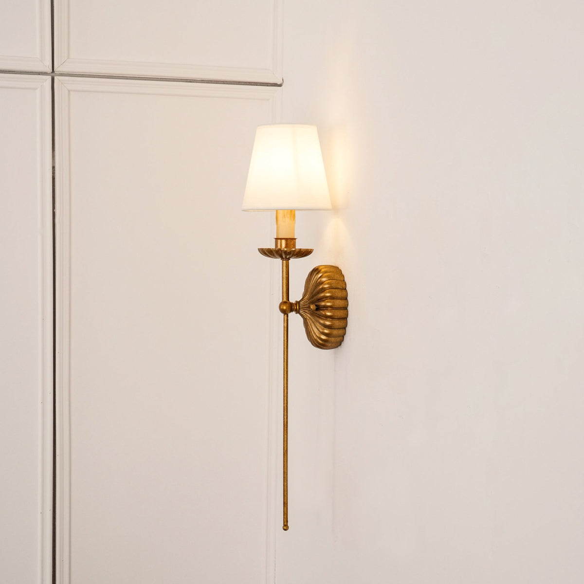 Indoor Sconce Antique Gold Metal with Cloth Shade 15W E12 E14 Base for Bedside Reading Nook Corridor Accent Hardwired 110-120V Residential F