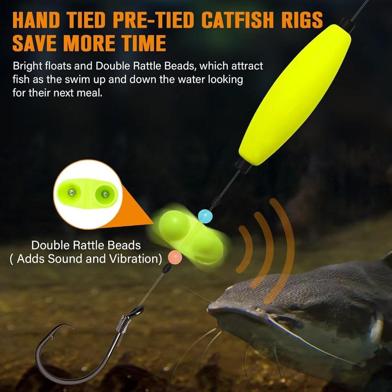 Fishing Essentials | Pre-Rigged Fishing Rig with Adjustable Depth | Instant Setup for Targeting Catfish