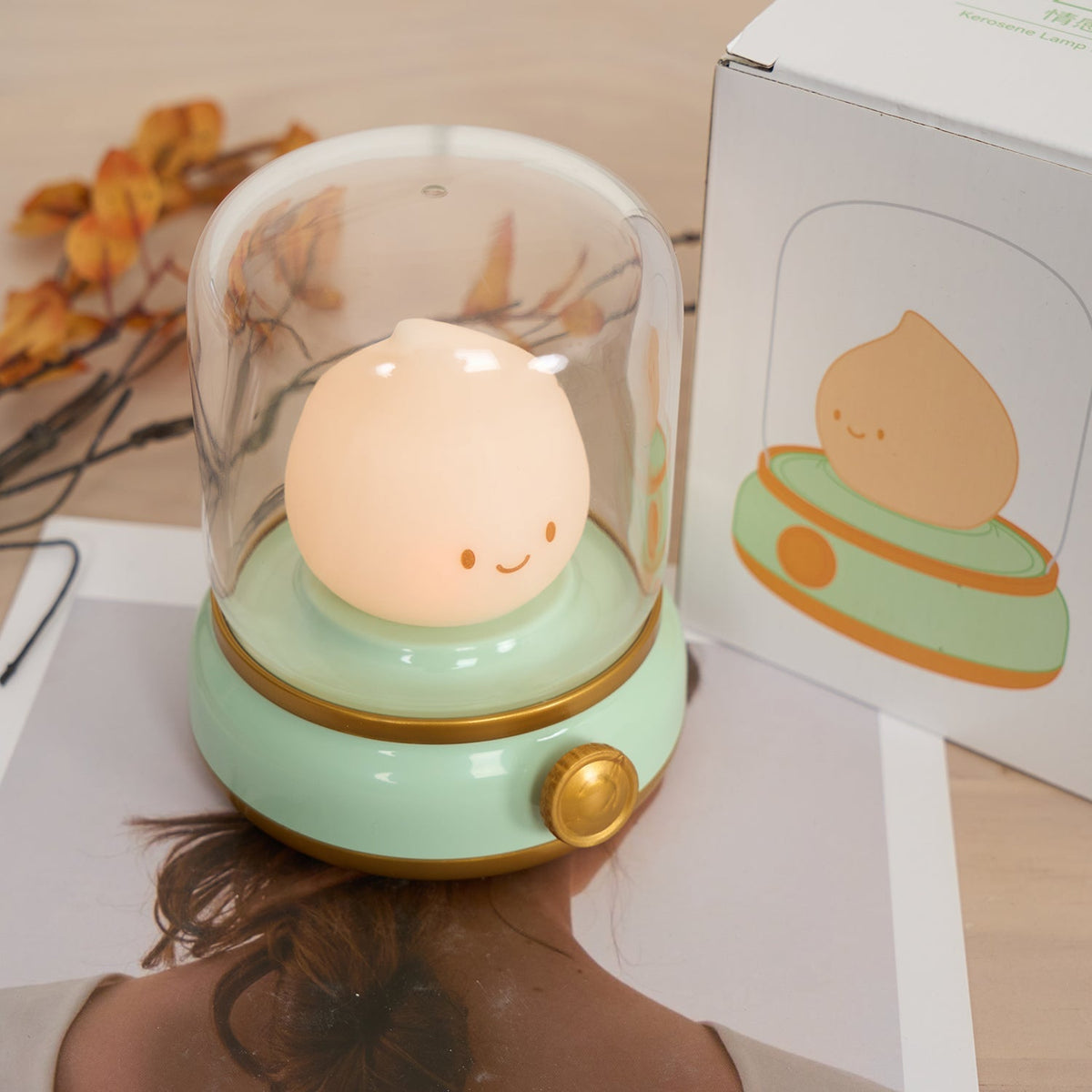 Vintage-Style Flame LED Accent Lamp 4 in Adjustable Brightness USB Rechargeable Bedroom Nightstand Reading Desk Decor