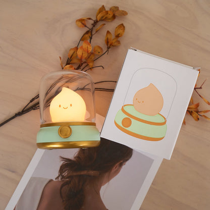 Vintage-Style Flame LED Accent Lamp 4 in Adjustable Brightness USB Rechargeable Bedroom Nightstand Reading Desk Decor