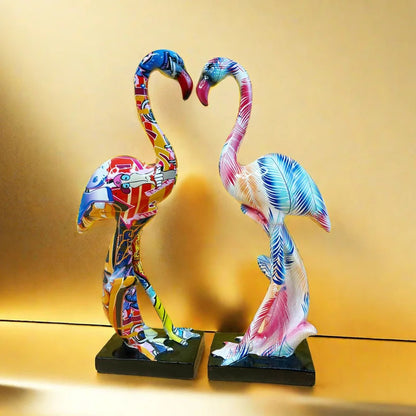 Escultura de flamenco: arte elegante en resina para la decoración del hogar y de habitaciones, perfecto para la sala de estar