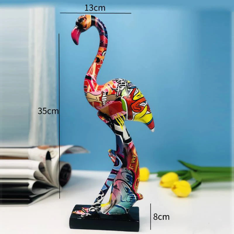 Escultura de flamenco: arte elegante en resina para la decoración del hogar y de habitaciones, perfecto para la sala de estar